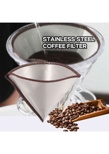 Kahve Filtresi Üzerine Yeniden Kullanılabilir Dökme Örgü Kağıtsız Kahve Filtresi Paslanmaz Çelik Koni Filtresi 3 Ila 4 Sub Kahve Damağı Filtresi (Yurt Dışından) fiyatları