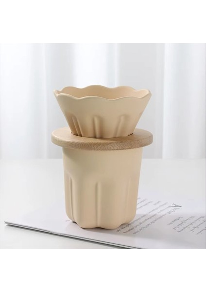 Seramik El Yapımı Kahve Filtre Fincanı Kahve Su Isıtıcısı Setine Dökülür Kahve Seti Sıcaklık Direnci Açık Yeşil (Yurt Dışından)