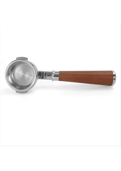 58MM Paslanmaz Çelik Filtre Sepeti Içerir Çift Tek Katmanlı Filtre Maden Ahşap Sap 58MM Kahve Dipsiz Sapı B (Yurt Dışından)