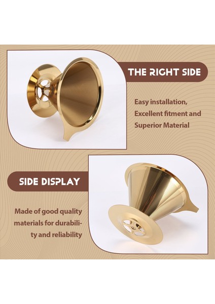 Çift Duvar Paslanmaz Çelik Titanyum Altın Kahve Damma Filtresi Üzerine Dökme Bardak Stand ve Sap (Yurt Dışından) indirimleri