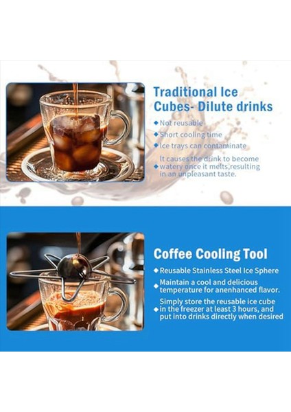 Kahve Aleti Için 2x Yeniden Kullanılabilir Buz Topları- Kahvenizin Gerçek Lezzetlerinin Kilidini Aç Ayrıca Ideal- 40MM Yuvarlak Şekil (Yurt Dışından) indirimleri