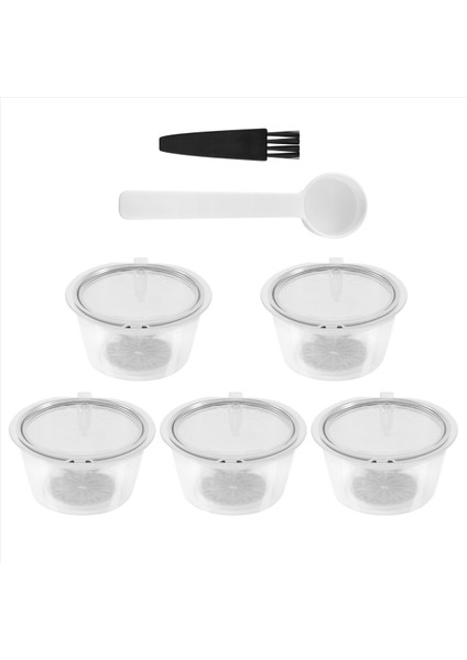 5pcs Dolce Gusto Kahve Kapsülü Filtre Kupası Yeniden Kullanılabilir Filtre Filtre Sepet Kapakları Yeniden Kullanılabilir Kaşık Fırçası-1 (Yurt Dışından) fiyatları