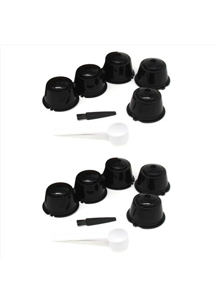 10 Adet Dolce Gusto Kahve Kapsülü Filtre Kupası Yeniden Kullanılabilir Filtre Filtre Sepet Kapakları Yeniden Kullanılabilir Kaşık Fırçası-2 (Yurt Dışından)