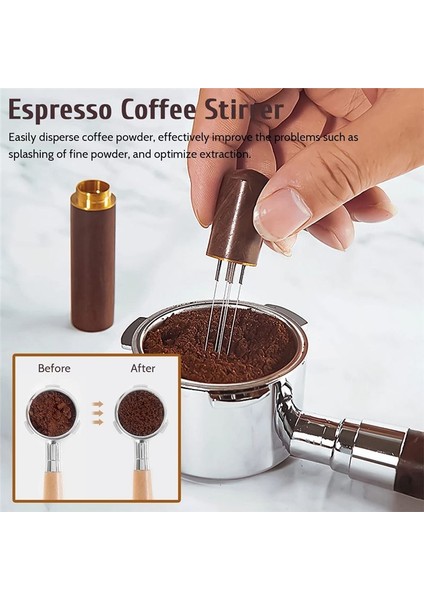 Espresso Kahve Karıştırıcı 8 Iğne Doğal Ahşap Saplı Espresso Karıştırıcı Espresso Aksesuarları Kahve Karıştırıcı A (Yurt Dışından) fiyatları