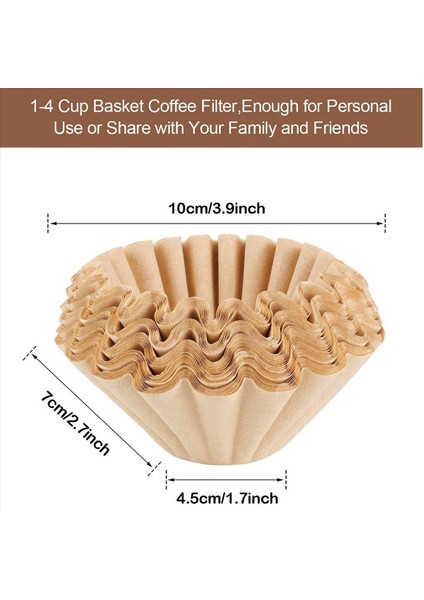 600 Pcs 1-4 Sub Sepet Kahve Filtreleri Sepet Filtreleri Ev Ofisi Için Tek Kullanımlık Kağıt Kahve Filtreleri Kahverengi Kullanın (Yurt Dışından) fırsatları