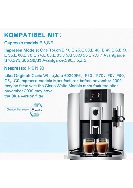 Jura Claris White Için 3 Parça Filtre Kartuşu Jura Implessa E8 Için Kahve Su Filtresi Tam Otomatik Kahve Makineleri (Yurt Dışından) modelleri