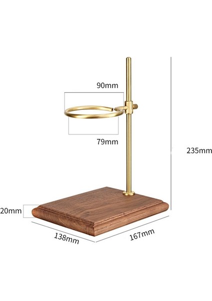 Kahve Makinesi Üzerine Dökün Ahşap Taban Ayarlanabilir Lik Raf Dripper Filtre Tutucusu Manuel Demleme Ceviz Ahşap (Yurt Dışından)