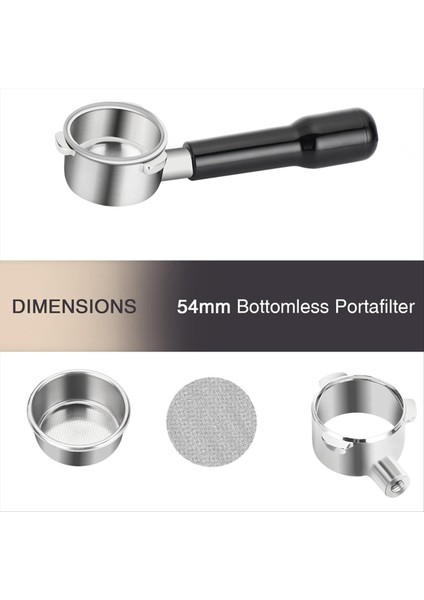 Puck Ekranlı 54MM Dipsiz Portafilter Breville Barista Express Barista Pro Espresso Makineleri Için 3 Kulak Kafa (Yurt Dışından) indirimleri