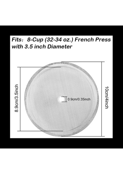 4 Paket Fransız Pres Yedek Filtreleri Mesh Ekranı 34 Oz 8 Fincan Fransız Pres Için (Yurt Dışından) modelleri