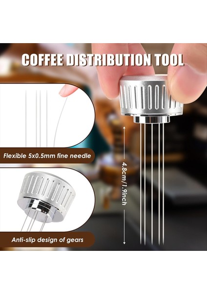 53 3mm Espresso Kurcalama 2 Arada Premium Barista Kahve Kurcalama ve Wdt Aracı Paslanmaz Çelik Taban Kurcalama Gümüşü (Yurt Dışından) fiyatları