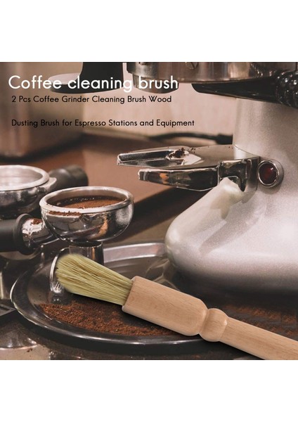 2 Adet Kahve Öğütme Temizleme Fırçası Espresso Istasyonları ve Ekipmanları Için Ahşap Toz Fırçası (Yurt Dışından) modelleri
