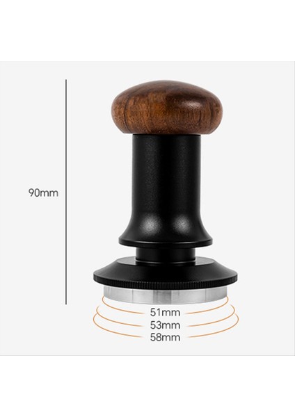 Kahve Kurcalama Tozu Çekiç Presleme Ahşap Sapı Kahve Distribütörü Kahve ve Espresso Mat Tozu Çekiç 51MM (Yurt Dışından)
