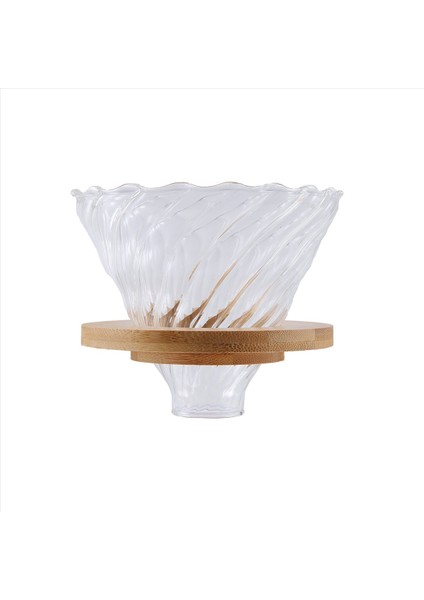 V60 Cam Tarzı Cam Kahve Filtresi Yeniden Kullanılabilir Kahve Hunisi Için Ahşap Kahve Damla Yeniden Kullanılabilir Filtreler (Yurt Dışından)