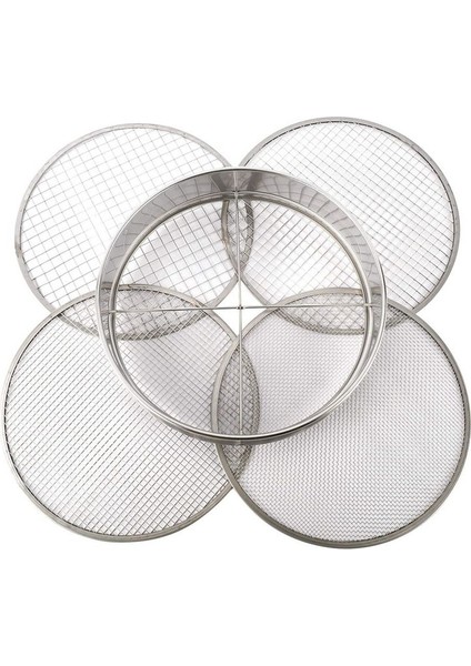 Bahçe Saksı Örgü Elek Elleği Tavası - Paslanmaz Çelik Karışım Toprak Filtresi 4 Elek Örgü Filtresi (1/8in 1/4in 3/8in ve 1/2in) (Yurt Dışından)