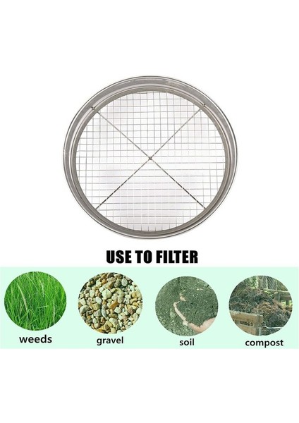 Bahçe Saksı Örgü Elek Elleği Tavası - Paslanmaz Çelik Karışım Toprak Filtresi 4 Elek Örgü Filtresi (1/8in 1/4in 3/8in ve 1/2in) (Yurt Dışından) indirimleri
