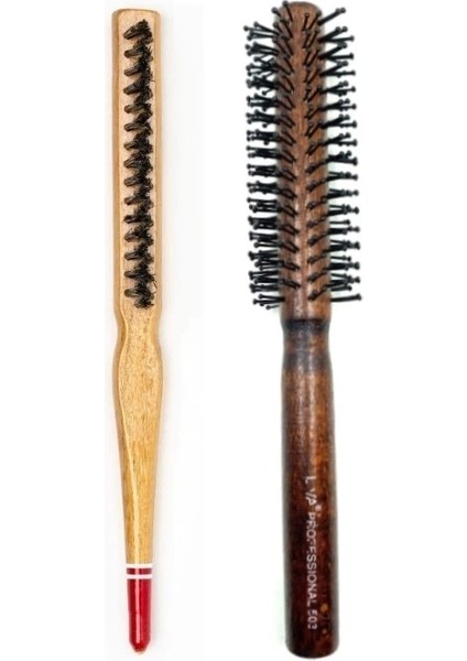 503 & 690 Profesyonel Yanmaz Set Topuz Saç Fırçası-2'li