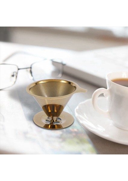 2x Çift Duvar Paslanmaz Çelik Titanyum Altın Kahve Damma Filtresi Üzerine Fincan Stand ve Saplama (Yurt Dışından) indirimleri
