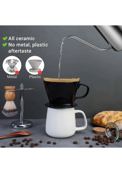 Kahve Filtre Bardağı Tek Bardak Siyah Seramik Kahve Damatı Yeniden Kullanılabilir Filtre Damat Tutucu S (Yurt Dışından) modelleri