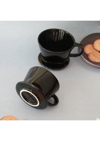 Kahve Filtre Bardağı Tek Bardak Siyah Seramik Kahve Damatı Yeniden Kullanılabilir Filtre Damat Tutucu S (Yurt Dışından) indirimleri