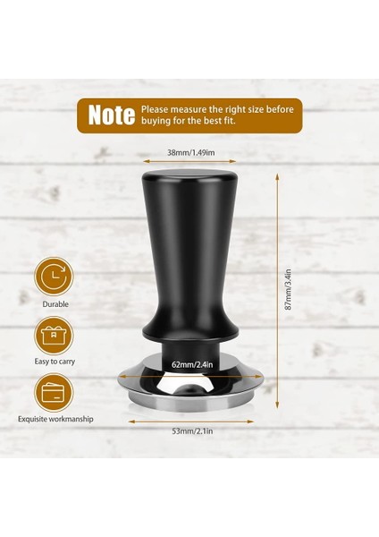 Yay Yüklü Kurcalama Alet Tozu ile Kalibre Espresso Kurcalama Kahve Kurcası Düz Paslanmaz Çelik TABAN-53MM ile Pres (Yurt Dışından) modelleri