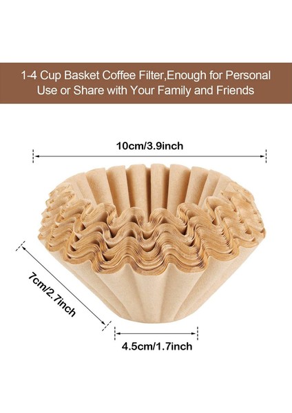 100 Adet 1-4 Fincan Sepet Kahve Filtreleri Sepet Filtreleri Tek Kullanımlık Kağıt Kahve Filtreleri Ev Ofis Için Kahverengi Kullanın (Yurt Dışından) indirimleri