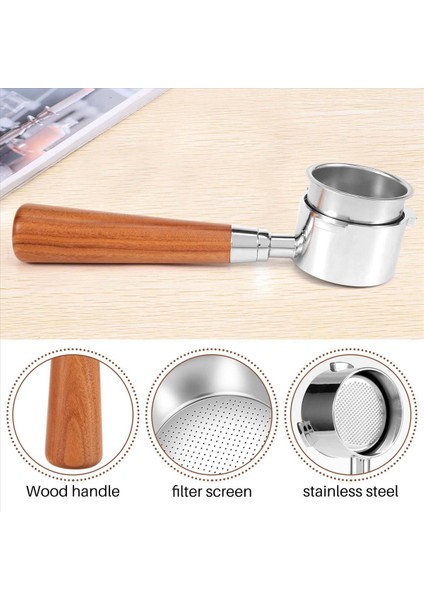 Delonghi EC685 EC680 Kahve Dipsiz Portafilter Için 2x Espresso Portafilter 51MM 51MM 6pcs Kahve Pudrası Kasesi (Yurt Dışından)