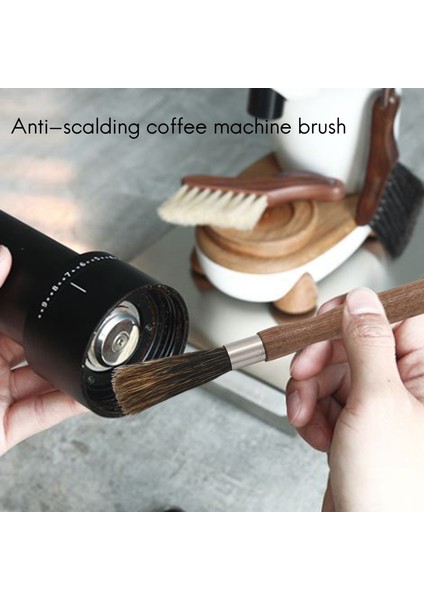 Kahve Öğütücü Toz Temizleme Fırçası Kahve Makinesi Fırçası Ahşap Tapı Domuz Kılı Tozlu Espresso Fırça Barista (Yurt Dışından) indirimleri