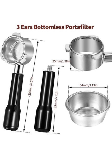54MM Dipsiz Portafilter Filtre Sepeti ile 3 Kulak Espresso Portafilter Breville 8 Serisi BES870/880 Parçalar Için (Yurt Dışından) fırsatları