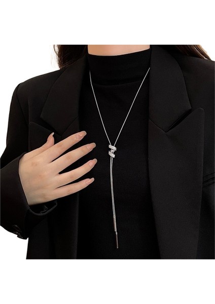 Sonbahar/kış Gümüş Kozalak Kolye Kadın Kazak Zinciri Için Uzun Kolye (Yurt Dışından)