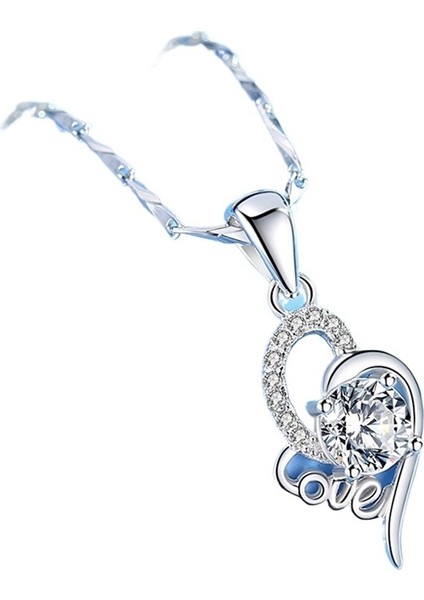 Kadınlar Için 999 Ayar Gümüş Aşk Kolyesi, Kalp Şeklinde Köprücük Kemiği Zinciri, Kalp Şeklinde Kolye Ucu (Yurt Dışından) modelleri