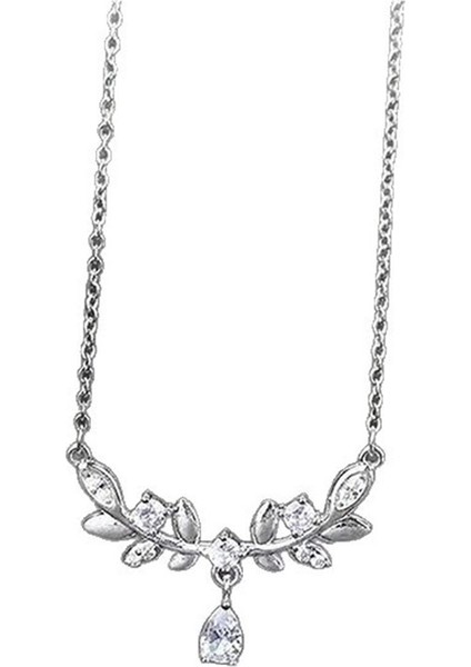 999 Ayar Gümüş Zarif Buğday Başağı ve Çiçek Dalı Kolye, Defne Kolye (Yurt Dışından)