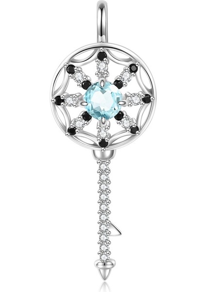 Erkekler ve Kadınlar Için On Iki Doğum Taşı Rüya Yakalayıcı Anahtar S925 Ayar Gümüş Kolye (Set 2) (Yurt Dışından)