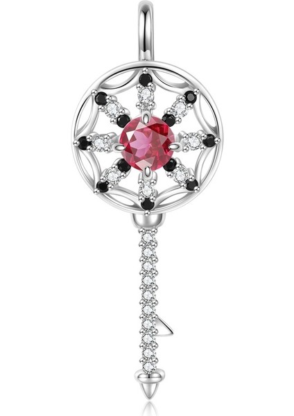 Erkekler ve Kadınlar Için On Iki Doğum Taşı Rüya Yakalayıcı Anahtar S925 Ayar Gümüş Kolye (Set 2) (Yurt Dışından)