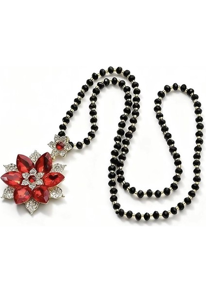 Çiçekli Takı Kazak Zincirli Şık Sonbahar/kış Uzun Kolye (Yurt Dışından)