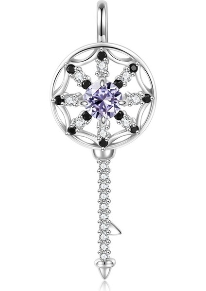 Erkekler ve Kadınlar için On İki Doğum Taşı Rüya Yakalayıcı Anahtar S925 Ayar Gümüş Kolye (Set 1) (Yurt Dışından)