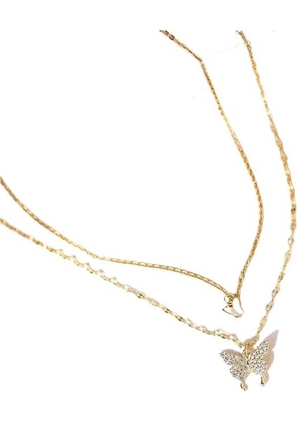 Kadınlar Için 999 Ayar Gümüş Kelebek Kolye, Çift Katmanlı Kolye Ucu (Yurt Dışından)