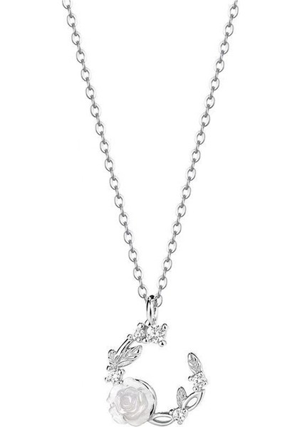 999 Ayar Gümüş Zarif Gül Çelengi Kolye (Yurt Dışından)