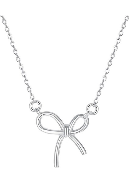 Kadınlar Için 999 Ayar Gümüş Fiyonk Kolye, Gümüş Halat Köprücük Kemiği Zinciri (Yurt Dışından)