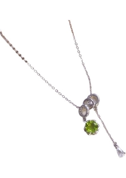 Kadınlar Için Kristal Taşlı S925 Ayar Gümüş Kolye, Garnet Klavikula Zinciri (Yurt Dışından) fiyatları