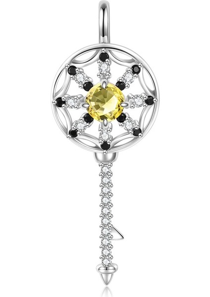 Erkekler ve Kadınlar Için On Iki Doğum Taşı Rüya Yakalayıcı Anahtar S925 Ayar Gümüş Kolye (Set 2) (Yurt Dışından)