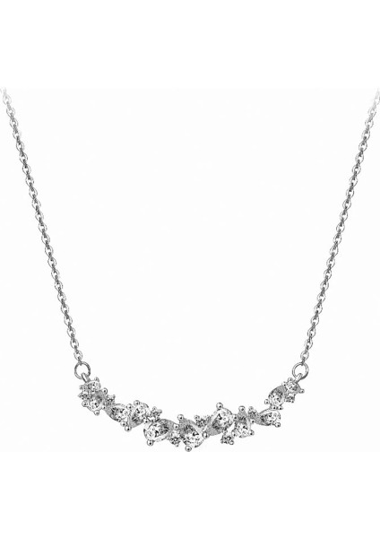 Kadınlar Için 999 Ayar Gümüş Wisteria Çiçeği Kolye, Çiçekli Klavikula Zinciri ve Zirkonyum Kolye (Yurt Dışından)