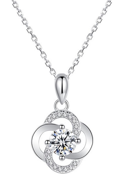 Uçlu, Köprücük Kemiği Zincirli S925 Ayar Gümüş Dört Yapraklı Yonca Kolye (Yurt Dışından)