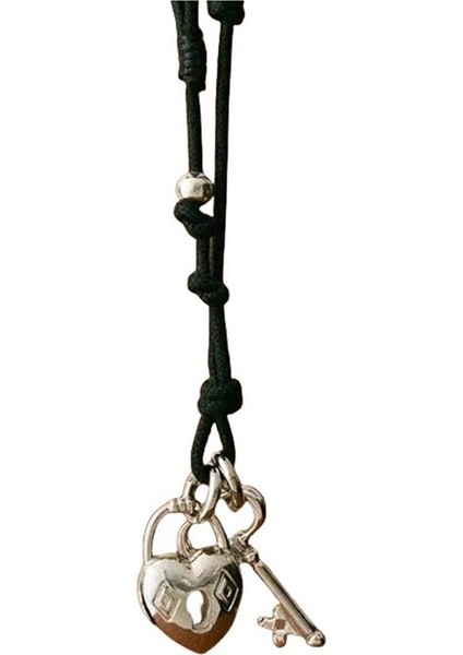 Kadınlar Için Abartılı Içi Boş Kalp Kilit Anahtar Uzun Kolye Ucu (Yurt Dışından)