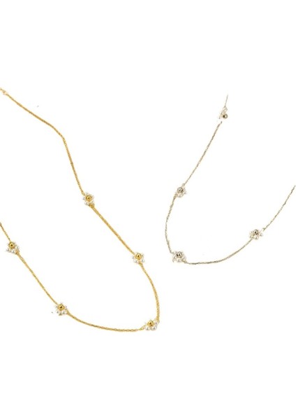 Inci Yaka Zincirli S925 Ayar Gümüş Çiçek Kolye, Zarif Kolye (Yurt Dışından) modelleri