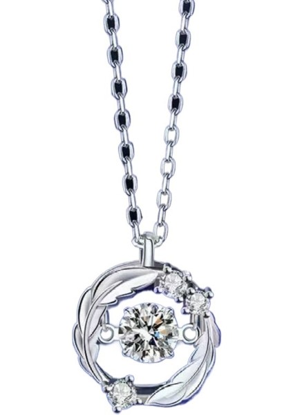 Çiftler Için 999 Ayar Gümüş Zirkonyum Kolye (Yurt Dışından)