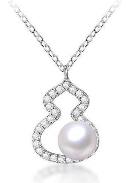 Kadınlar Için 999 Ayar Gümüş Doğal Tatlı Su Incisi Kabak Kolye Ucu (Yurt Dışından)