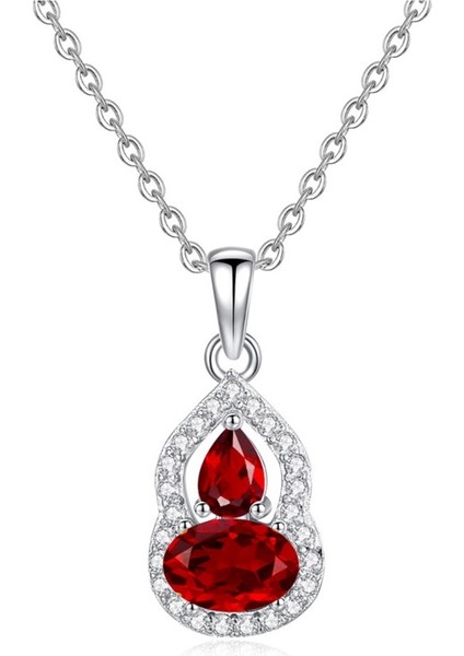 Kadınlar Için S925 Ayar Gümüşten Yapılmış, Doğal Kristal Kolye Ucu, Topaz, Peridot ve Köprücük Kemiği Zinciri Bulunan Kabak Biçimli Kolye. (Yurt Dışından)