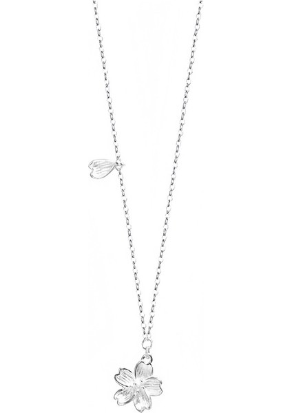 Kadınlar Için 999 Ayar Gümüş Kiraz Çiçeği Kolye, Köprücük Kemiği Zinciri (Yurt Dışından)