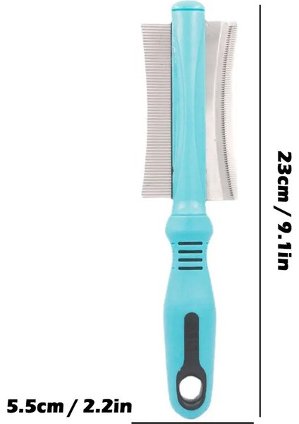 Kedi Köpek Saç Çıkma Için Evcil Hayvan Saç Tomberi Çift Taraflı Kolay Deshedding Fırçası Uzun Küçük Saç Köpek Rengi: B Mavi (Yurt Dışından)
