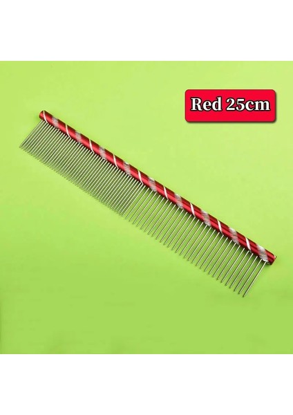6 Renkli Evcil Köpek Tarak Düz Tarak Kedi Temizleme Fırçası 16/19/20/25CM Paslanmaz Çelik Hafif Evcil Hayvan Kedi Bakım Tarakları Köpekler Renk:kırmızı 25CM (Yurt Dışından)